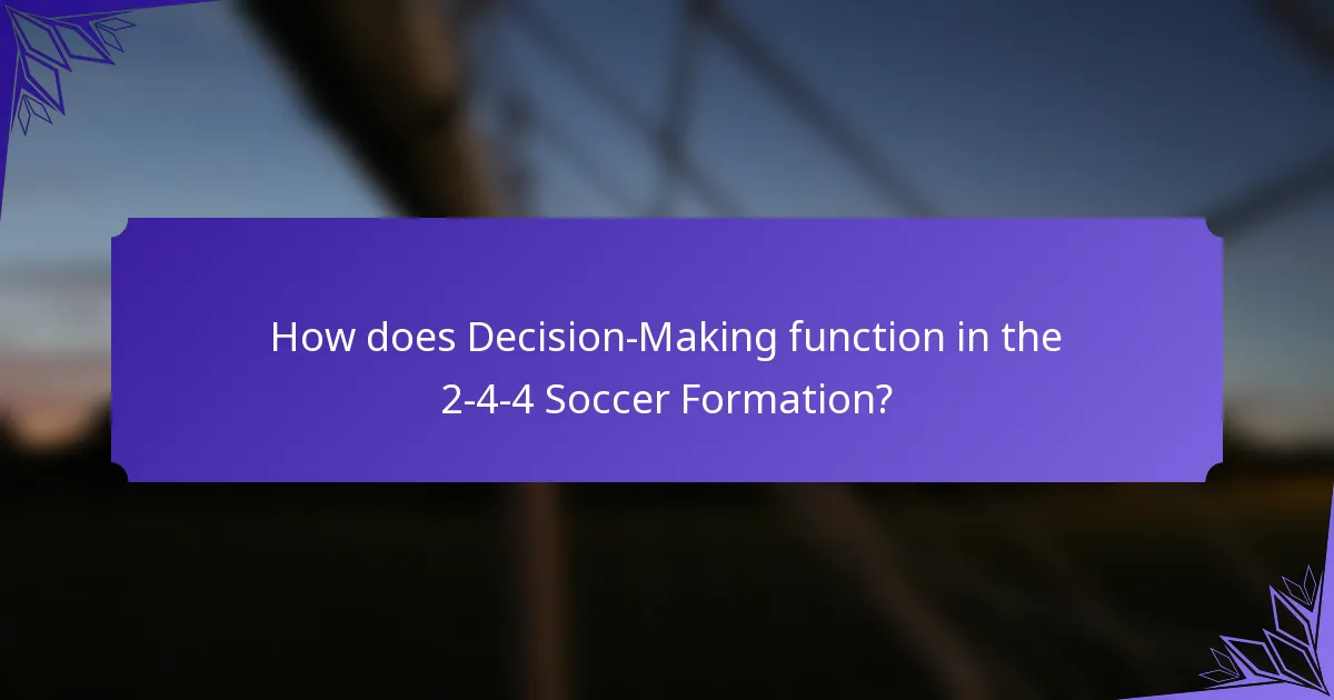 How does Decision-Making function in the 2-4-4 Soccer Formation?