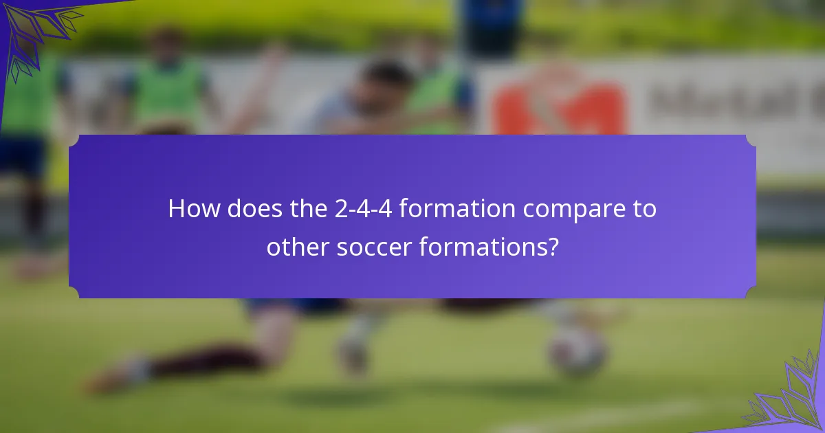 How does the 2-4-4 formation compare to other soccer formations?