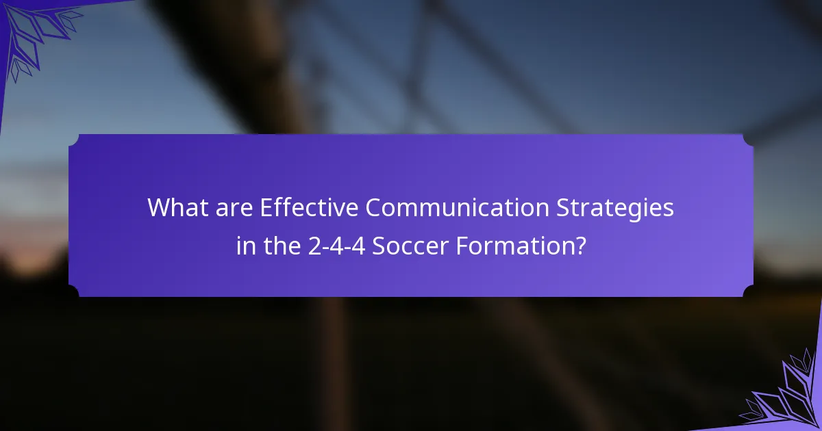 What are Effective Communication Strategies in the 2-4-4 Soccer Formation?