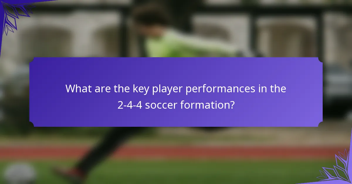 What are the key player performances in the 2-4-4 soccer formation?