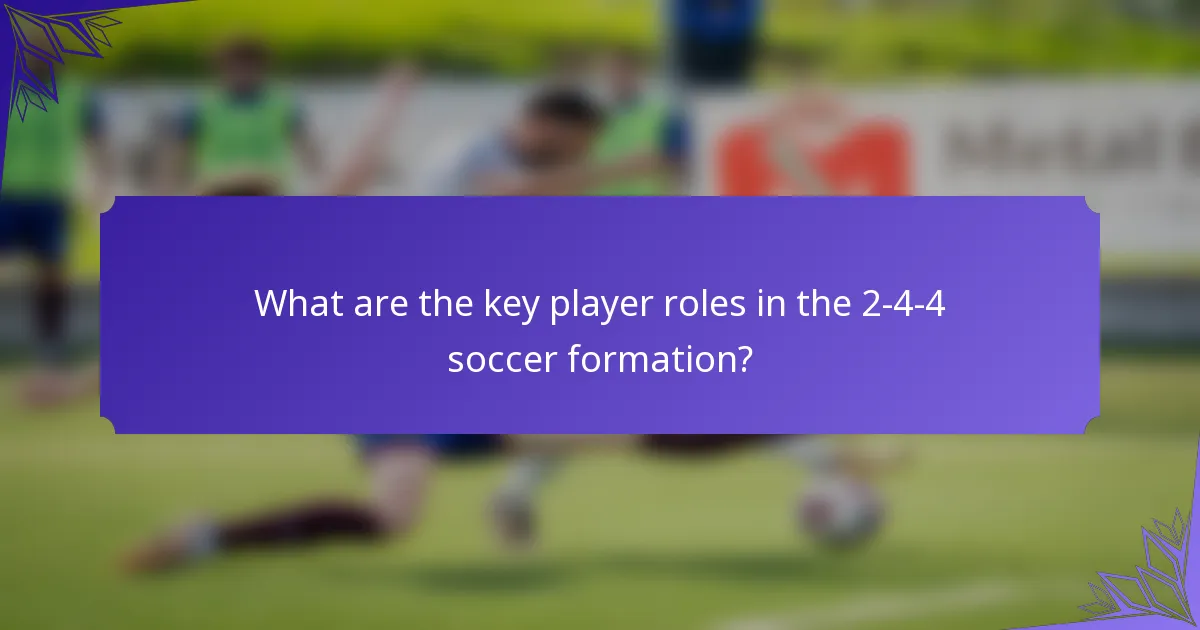 What are the key player roles in the 2-4-4 soccer formation?