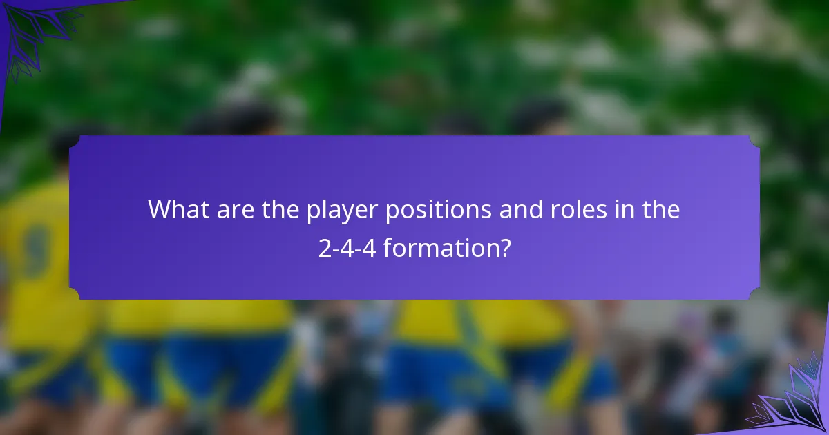 What are the player positions and roles in the 2-4-4 formation?