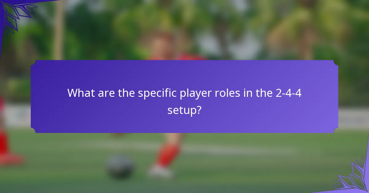 What are the specific player roles in the 2-4-4 setup?